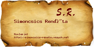 Simoncsics Renáta névjegykártya